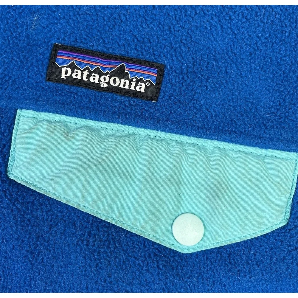 Patagonia Vest Mens S Blue Outdoor Lightweight Synchilla Fleece Snap T Zip